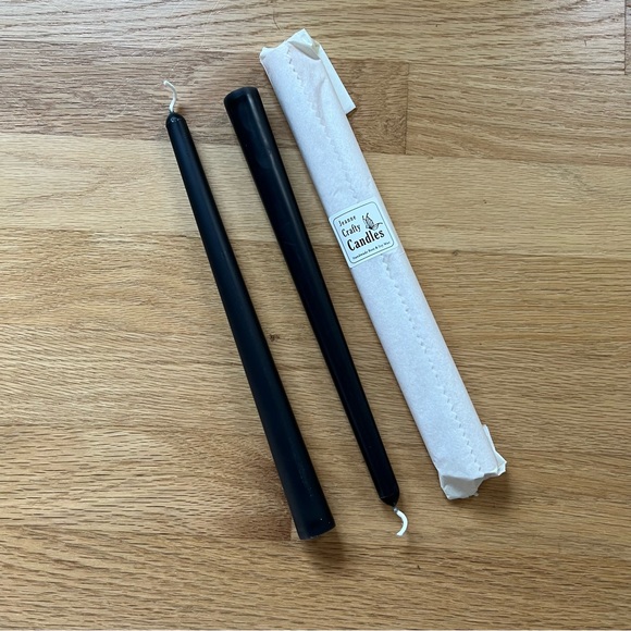🎃Dripless Taper Candles, Soy & Beeswax, Unscented-2 Pairs, orange & charcoal - Picture 3 of 6